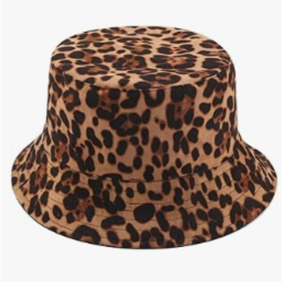Animal Print Wide Brim Bucket Hat Women's Leopard Striped Super Cool Round - Picture 1 of 10